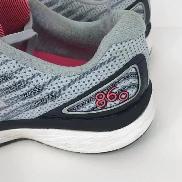 NEW BALANCE 860v9 ICE BLUE PINK ZIG ZAG WOMENS SIZE 8 PLANTAR FASCIITIS SHOES - Picture 13 of 16